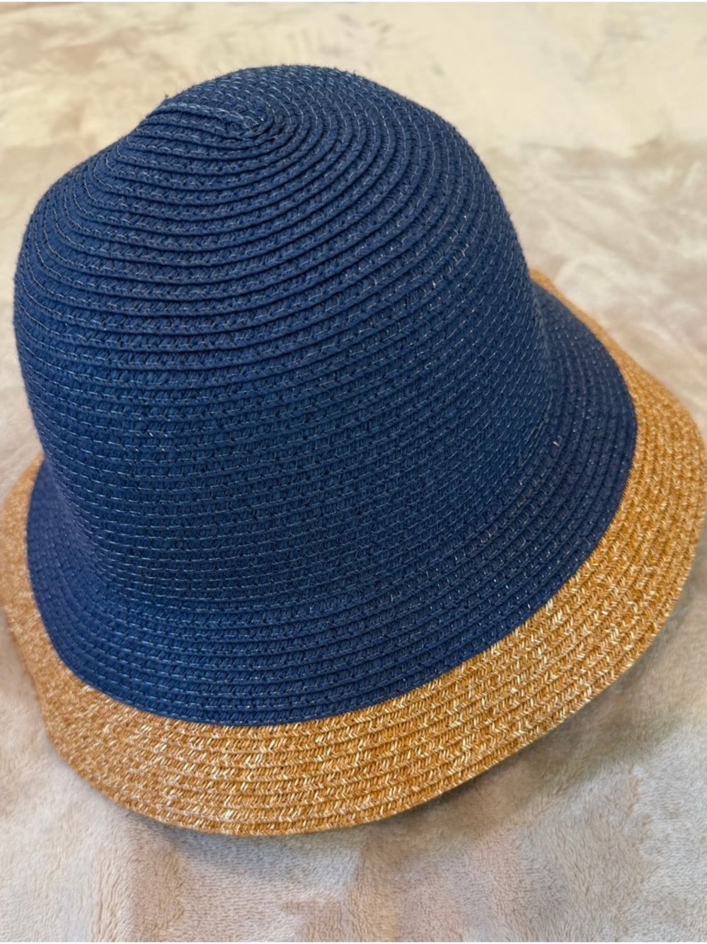 Magid Straw Two-Tone Navy and Tan Women's Sun Hat